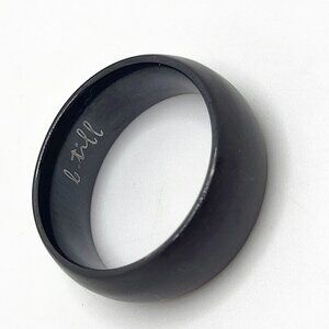 b.tiff Black Stainless Steel Wedding Band Size 7